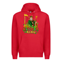 Red st patricks clover king  with shamrocks Premium Hoodie - AdoDesignShop