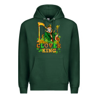 Sports Green st patricks clover king  with shamrocks Premium Hoodie - AdoDesignShop