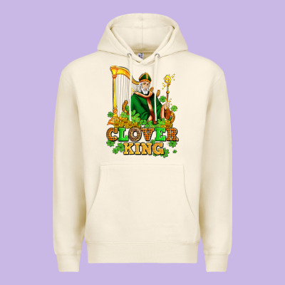 St Patricks Clover King  With Shamrocks Premium Hoodie Designed By Adodesignshop