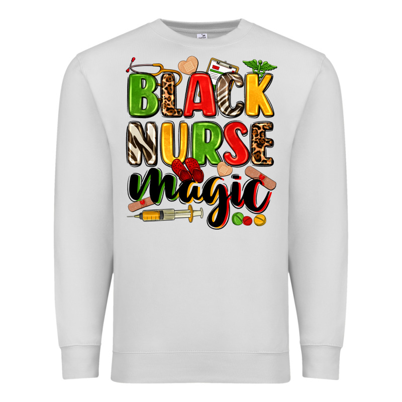 Black Nurse Magic Premium Sweatshirt by Zillion Design Studio | Teevron