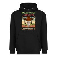 Black wild west long live cowboys Heavyweight Hoodie - texasbilliewilder