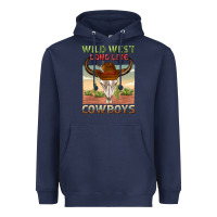 Navy wild west long live cowboys Heavyweight Hoodie - texasbilliewilder