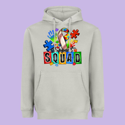 Baseball Support Squad Autism Heavyweight Hoodie Designed By Zillion Design Studio