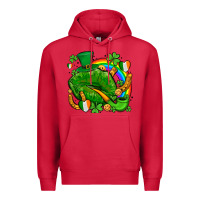 Cardinal st patricks lips with horseshoe rainbow and shamrocks Premium Hoodie - AdoDesignShop