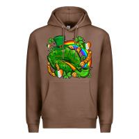Chestnut st patricks lips with horseshoe rainbow and shamrocks Premium Hoodie - AdoDesignShop