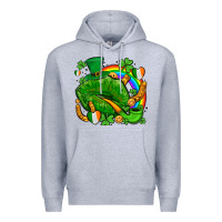 Heather Grey st patricks lips with horseshoe rainbow and shamrocks Premium Hoodie - AdoDesignShop