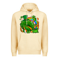 Pina Colada st patricks lips with horseshoe rainbow and shamrocks Premium Hoodie - AdoDesignShop