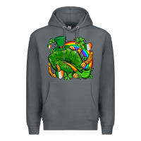 Rock st patricks lips with horseshoe rainbow and shamrocks Premium Hoodie - AdoDesignShop