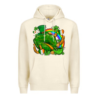 Sandshell st patricks lips with horseshoe rainbow and shamrocks Premium Hoodie - AdoDesignShop