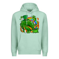 Seafoam st patricks lips with horseshoe rainbow and shamrocks Premium Hoodie - AdoDesignShop