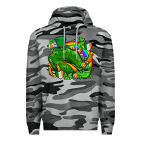 Slate Camo st patricks lips with horseshoe rainbow and shamrocks Premium Hoodie - AdoDesignShop