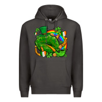 Smoke st patricks lips with horseshoe rainbow and shamrocks Premium Hoodie - AdoDesignShop