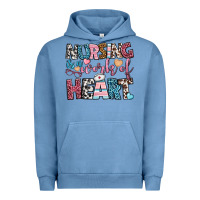 Pigment Pebble Blue nursing is a work of heart Urban Hoodie - BundleAndBundleShop