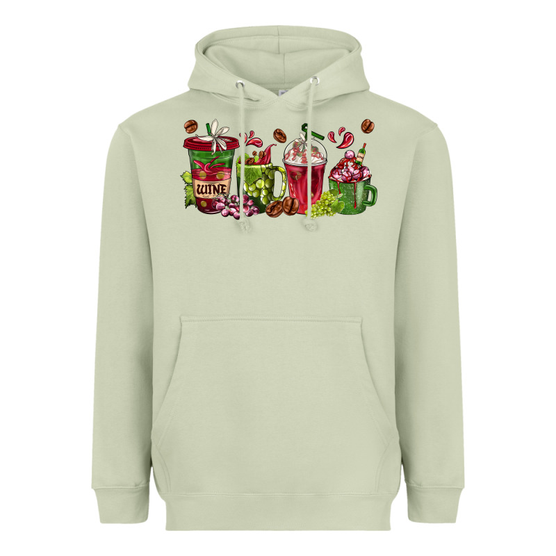 Wine Coffee Cups Heavyweight Hoodie by texasbilliewilder | Teevron
