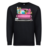 Black summer pink truck beach Premium Sweatshirt - texasbilliewilder
