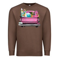 Chestnut summer pink truck beach Premium Sweatshirt - texasbilliewilder