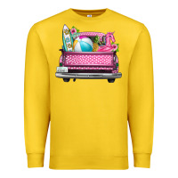 Lemon summer pink truck beach Premium Sweatshirt - texasbilliewilder
