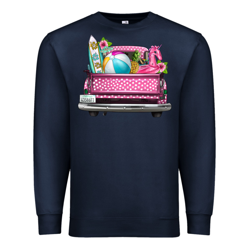 Summer Pink Truck Beach Premium Sweatshirt by texasbilliewilder | Teevron