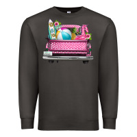 Smoke summer pink truck beach Premium Sweatshirt - texasbilliewilder