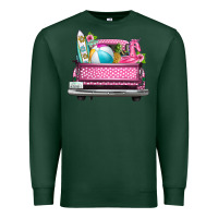 Sports Green summer pink truck beach Premium Sweatshirt - texasbilliewilder