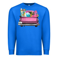 True Royal summer pink truck beach Premium Sweatshirt - texasbilliewilder