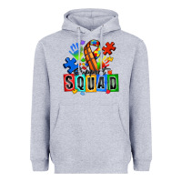 Heather Grey basketball support squad autism Heavyweight Hoodie - Zillion Design Studio