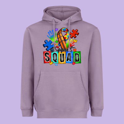 Basketball Support Squad Autism Heavyweight Hoodie Designed By Zillion Design Studio