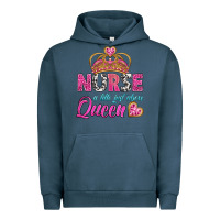 Pigment Midnight Navy nurse a title just above queen Urban Hoodie - BundleAndBundleShop