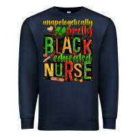 Navy unapologetically pretty black and educated nurse Premium Sweatshirt - Zillion Design Studio