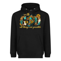 Black with god all things are possible with cross Heavyweight Hoodie - texasbilliewilder