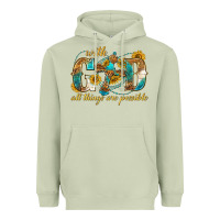 Matcha with god all things are possible with cross Heavyweight Hoodie - texasbilliewilder