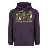 Plum with god all things are possible with cross Heavyweight Hoodie - texasbilliewilder