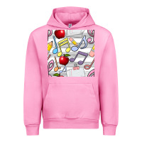 Fuchsia Pink music class seamless pattern Urban Hoodie - BundleAndBundleShop