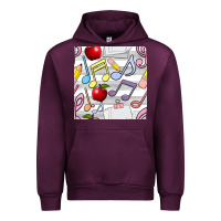 Mauve Wine music class seamless pattern Urban Hoodie - BundleAndBundleShop