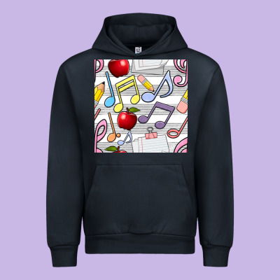 Music Class Seamless Pattern Urban Hoodie Designed By Bundleandbundleshop