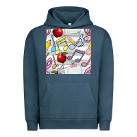 Pigment Midnight Navy music class seamless pattern Urban Hoodie - BundleAndBundleShop