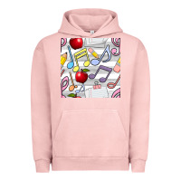 Pigment Salmon music class seamless pattern Urban Hoodie - BundleAndBundleShop