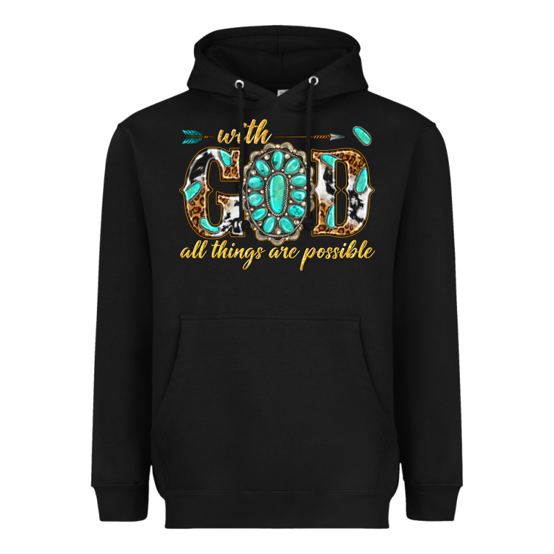 With God All Things Are Possible With Gemstone Heavyweight Hoodie by texasbilliewilder | Teevron