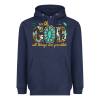 Navy with god all things are possible with gemstone Heavyweight Hoodie - texasbilliewilder