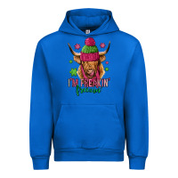 Cobalt i'm freakin freezin pink christmas long haired cow Urban Hoodie - Jasminsmagicworld
