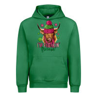 Emerald i'm freakin freezin pink christmas long haired cow Urban Hoodie - Jasminsmagicworld