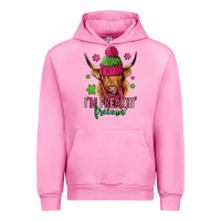 Fuchsia Pink i'm freakin freezin pink christmas long haired cow Urban Hoodie - Jasminsmagicworld