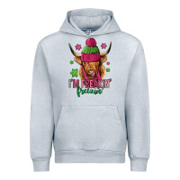 Heather Grey i'm freakin freezin pink christmas long haired cow Urban Hoodie - Jasminsmagicworld