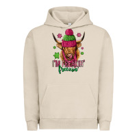 I'm Freakin Freezin Pink Christmas Long Haired Cow Urban Hoodie | Teevron