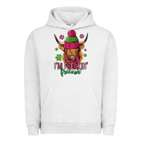 Pigment Lunar Rock i'm freakin freezin pink christmas long haired cow Urban Hoodie - Jasminsmagicworld