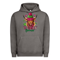 Pigment Tornado i'm freakin freezin pink christmas long haired cow Urban Hoodie - Jasminsmagicworld
