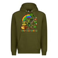 Army Green luckysaurus and st patricks Premium Hoodie - AdoDesignShop