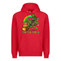 Red luckysaurus and st patricks Premium Hoodie - AdoDesignShop