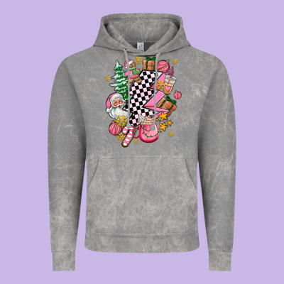 Pink Christmas Lightning Bolt Vintage Hoodie Designed By Adodesignshop