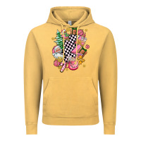 Vintage Mustard pink christmas lightning bolt Vintage Hoodie - AdoDesignShop